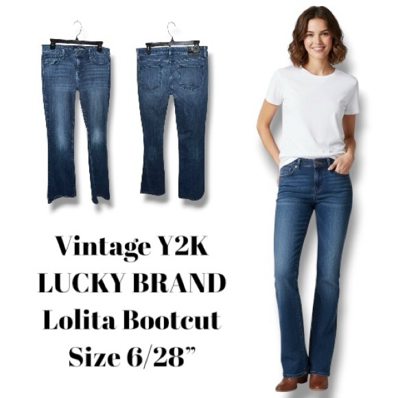 🌟 VINTAGE Y2K Lucky Brand Lolita Bootcut Jeans - Mid/Low Rise Denim Size 6/28 🌟 - Picture 11 of 16